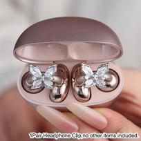Rhinestone Butterfly Earbud Clips for Open Ear Wireless Design Sparkle and Style for Any Outfit A1 1Pair