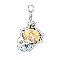 Acrylic Keychain Cartoon Character Figure Double Sided Anime Peripheral Pendant with Metal Clasp for Backpack Bag Decoration One Size