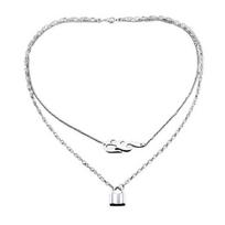 Yousheng Hip Hop Flame Lock Necklace, Streetwear Layered Chain Pendant for Men Women, Gothic Hiphop Chain for Party Rave, Rappers Gift Jewelry sidabras