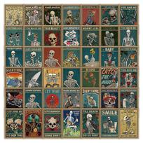 50 Skull Horror Gothic Playing Cards Graffiti Stickers for Notebooks, Journals, Water Cups - Waterproof Decor.