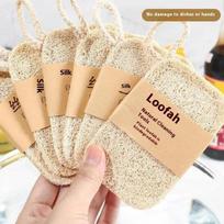 Natūralių lufos kempinių rinkinys virtuvei, nebraižantis, ekologiškas indų ir puodų valiklis, daugiafunkcinės šveitimo padelės 5pcs beige