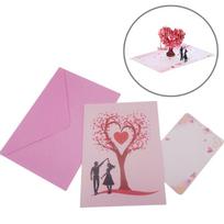 Romantic 3D Heart Tree Greeting Card Elegant Blessing Stereo Love Postcard Paper Sculpture Invitation