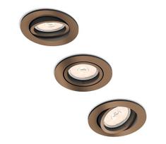 Philips 50393/05/PN - KOMPLEKTAS 3x Įleidžiamas šviestuvas DONEGAL 1xGU10/5,5W/230V