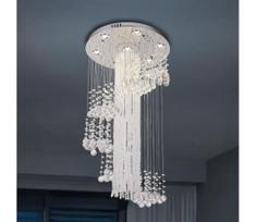 LED krištolinis lubų šviestuvas NAURU LED/24W/230V Ø 45 cm blizgus chromas + nuotolinio valdymo pultas