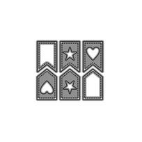 Star Heart Tag Banner Metal Cutting Dies DIY Scrapbook Emboss Paper Card Stencil sidabras