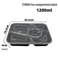 Tongyuan Vision Disposable Rectangular Lunch Box with Lid juoda spalva