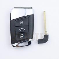 Automobilio rakto korpusas Volkswagen/VW/Tiguan/MK2/Magotan/GTE/Passat/B8/CC/Skoda/Superb/A7 su ašmenimis 3 Buttons