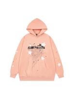 Sp5der555YoungThub new letter printing men's and women's loose casual hooded sweater versatile trendy brand S rožinė