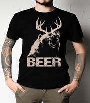 Men's and Women's T-shirts Beer Deer Bear Essential XL