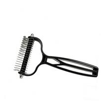 Pet Hair Remover Double Sided Stainless Steel Comb Dog Cat Grooming Brush Knot Remover Cleaning Tool