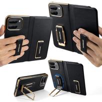 Eary For Google Pixel 9 Pro Fold Phone Case With Dual Wristband Leather Case 360° Rotate Stand Shockproof Protector Full Cover For Pixel 9 Pro Fold&Leather juoda