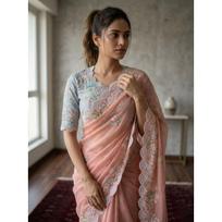 New Launch Wedding Special Fox Georgette Saree gray