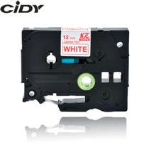 Su Brother suderinama juostelė CiDY TZe 232 12 mm raudonas tekstas/balta juostelė