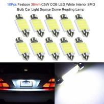 10vnt Festoon 36mm C5W COB LED baltas salono SMD lemputės automobilio šviesos šaltinis 36mm beige
