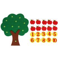 Žaislas su obuolių eglute Montessori mokomasis žaislas dėl numerio dėlionės žaislas vaikams matematikos žaislas