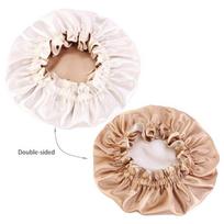 Baby Silky Satin Bonnet Adjustable Sleep Cap Girl Night Turban Children Headwear smėlis