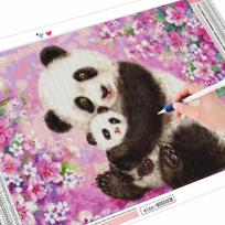 5d Deimantinis paveikslas Gyvūnų Panda Deimantinis Siuvinėjimas Išpardavimas Gėlių paveikslėliai iš kalnų krištolų, pilna mozaikinė rankų darbo dovana Full Round (20X30CM)
