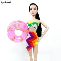 Spalvingas geometrinis bikinis Barbie lėlės drabužiams Paplūdimio liemenėlė Apatiniai Gelbėjimosi ratas Maudymosi kostiumas 1/6 BJD lėlės aksesuarams Vaikas įvairiaspalvis