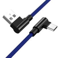 90 laipsnių USB Type C, skirtas Samsung XiaoMi HuaWei greito įkrovimo įkrovimo duomenų laidui 2M mėlyna