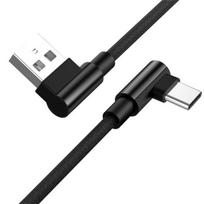 90 laipsnių USB Type C, skirtas Samsung XiaoMi HuaWei greito įkrovimo įkrovimo duomenų laidui 3M juoda