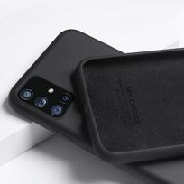 13 spalvų mikropluošto + skysto silikono minkštas dėklas, skirtas Samsung Galaxy A12 M12 M22 M32 M42 A22 A32 A42 A52 A72 4G 5G A03S A02S Samsung A12 / M12 juoda