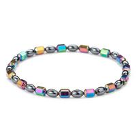 Anklet hematite apvalūs karoliukai, tampri apyrankė nuo tulžies akmenų nuovargio magnetinė terapija moterims