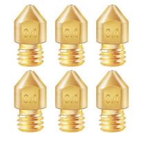 6 vnt. 3D spausdintuvo žalvarinis vario ekstruderio antgalis MK8 0,4 mm, skirtas Creality CR-6 SE 1,75 mm 3D spausdintuvui 6pcs brass nozzles