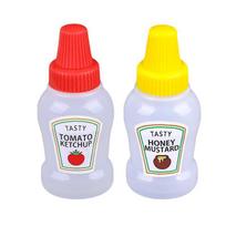2vnt./rinkinys 25ml Mini pomidorų kečupo butelis medaus garstyčių nešiojamas mažas padažo indelis salotų padažo indelis sandėliukas 2pcs