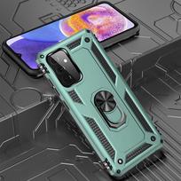 Šarvuotas smūgiams atsparus žiedas stovas dėklas, skirtas Samsung Galaxy A23 A53 A33 A73 A22 A32 A52 A13 A12 A51 A71 M23 M13 M32 M53 S20 S21 Plus S22 Ultra, kietas galinis dangtelis Samsung Galaxy A33 5G žalia