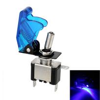 Perjungimo jungiklis 1vnt 12V 20A su apsauginiu dangteliu vidinės dalys Automobilio automatinis dangtelis LED šviesos diodų jungiklis Universalus valdymo įjungimas / išjungimas SPST perjungimo svirties jungiklis mėlyna