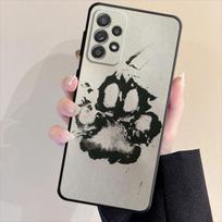 Šunys yra merginos geriausi draugai Šuns letenos dėklas, skirtas Samsung Galaxy A23 A33 A13 A21s A71 A31 A51 A53 A32 A52 A72 A22 juodas minkštas dangtelis Samsung A11