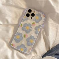 Meno bangų mėlyna gėlė braškių mielas silikoninis minkštas galinis dėklas iPhone 14 X Xr 7 8 Plus 13 Promax 11 12 Mini Xsmax telefonui Dangtelis for iphone XS MAX