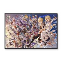 „Genshin Impact“ žaidimo dekoravimo plakatas, graviruotas saulėtas anime personažų atspaudas miegamojo sienoje, drobėje, tapyba Šiuolaikinis namų dekoras 21cm×30cm NoFrame beige
