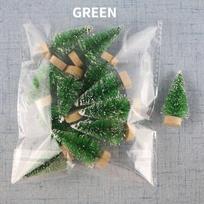 12vnt Mini Kalėdų eglutės Butelis Šepetys Medžiai Plastikiniai Žieminiai Sniego Papuošalai Stalviršis Meistravimas DIY Dekoracija Kalėdų Dovana LXY 12pcs žalia