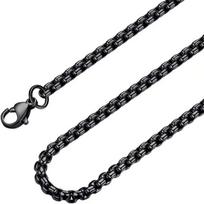 2,4 mm 23,6 colio nerūdijančio plieno rolo grandinėlės karoliai Grubios grandinėlės karoliai vyrams ir moterims Papuošalai 2.4mm Wide 23.6 in length juoda