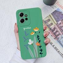Gėlių dėklai, skirti Xiaomi Redmi Note 12 11 10 9 8 7 Pro Max Galinis dangtelis Mielas avokado minkštas silikoninis fotoaparato apsauginis telefono fondas Redmi Coques Redmi Note 7S žalia
