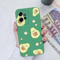 Gėlių dėklai, skirti Xiaomi Redmi Note 12 11 10 9 8 7 Pro Max Galinis dangtelis Mielas avokado minkštas silikoninis fotoaparato apsauginis telefono fondas Redmi Coques Redmi Note 9 4G raudona
