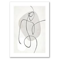 Seksualus moters kūno meno plakato spaudinys nuogas nuogos drobės linijos piešimo spaudiniai Abstrakčios moters sienos piešimo paveikslai Miegamojo dekoras 21X30cm No Frame