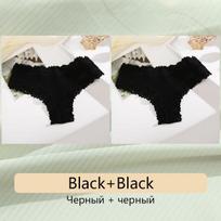 FINETOO 2PCS Moteriški medvilniniai apatiniai Sexy Lace Gėlėtos kelnaitės Žemo aukščio Patogus apatinis trikotažas Erotiškas besiūlis kvėpuojantis apatinis trikotažas XL