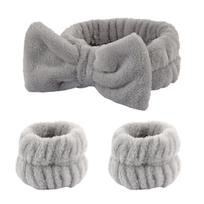 Wash Veido apyrankių rinkinys Galvos juostos SPA vonios reikmenys Vandenį sugeriantys Vandeniui atsparūs apyrankės Moteriški Prakaito dirželiai Merginoms 3Pcs pilka