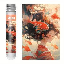 Carp Girl 150 mini mėgintuvėlio dėlionė, kelioninė dėlionė vaikams, vaikams, suaugusiems YC-M balta