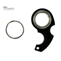 Nešiojamas raktų pakabukas „Fidget Spinner“ Sunkus metalas, mažinantis stresą, kišenės dydžio raktų pakabukas vaikams suaugusiems rodomasis pirštas, mankština besisukantis žaislas, dovana juoda