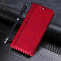 Prabangus odinis piniginės atverčiamas telefono dėklas, skirtas Samsung Galaxy S23 Ultra S22 S21 S20 FE Plus A04S A14 A24 A34 A54 A23 A33 A53 A13 A22 A32 A52 A72 minkštas dangtelis For Samsung Galaxy A13 4G raudona