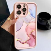 Skirta iPhone 16 15 14 Pro Max 13 Pro 12 Mini 11 XR XS smūgiams atsparus marmurinis raštas matinis TPU minkštas dangtelis iPhone 13 Pro rožinė