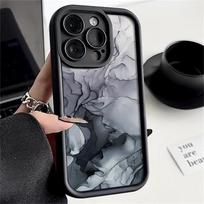Skirta iPhone 16 15 14 Pro Max 13 Pro 12 Mini 11 XR XS smūgiams atsparus marmurinis raštas matinis TPU minkštas dangtelis iPhone 15 Pro juoda