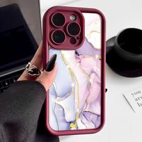 Skirta iPhone 16 15 14 Pro Max 13 Pro 12 Mini 11 XR XS smūgiams atsparus marmurinis raštas matinis TPU minkštas dangtelis iPhone 15 Pro Max šviesiai violetinė spalva