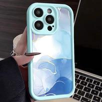 Skirta iPhone 16 15 14 Pro Max 13 Pro 12 Mini 11 XR XS smūgiams atsparus marmurinis raštas matinis TPU minkštas dangtelis iPhone 13 Pro Max mėlyna