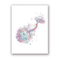 Neuron Watercolour Neuroscience Neurology Wall Art Plakatas Spausdinti Smegenų Anatomija Medicina Drobė Tapyba Sinapsės klinikos kambario dekoras 21X30cm No Frame