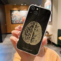 Anatomy Skeleton Chalkboard Body Heart Phone Case For iPhone 15 14 13 12 Mini 11 Pro Max XS X XR 7 8 Plus Clear Shockproof Cover iPhone 15