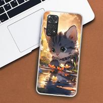 Cartoon Cute Cat Fish estetiškas telefono dėklas, skirtas Xiaomi Redmi Note 13 12 12S 11 11S 10 10S 9 9S 11T 11E Pro Plus 8 8T 7 + Coque Co Redmi Note 13 4G black